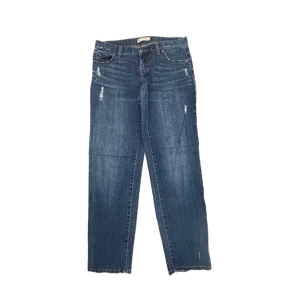 Free People Distressed Straight Leg Women's Size 26 Dark Wash Blue Denim Jeans